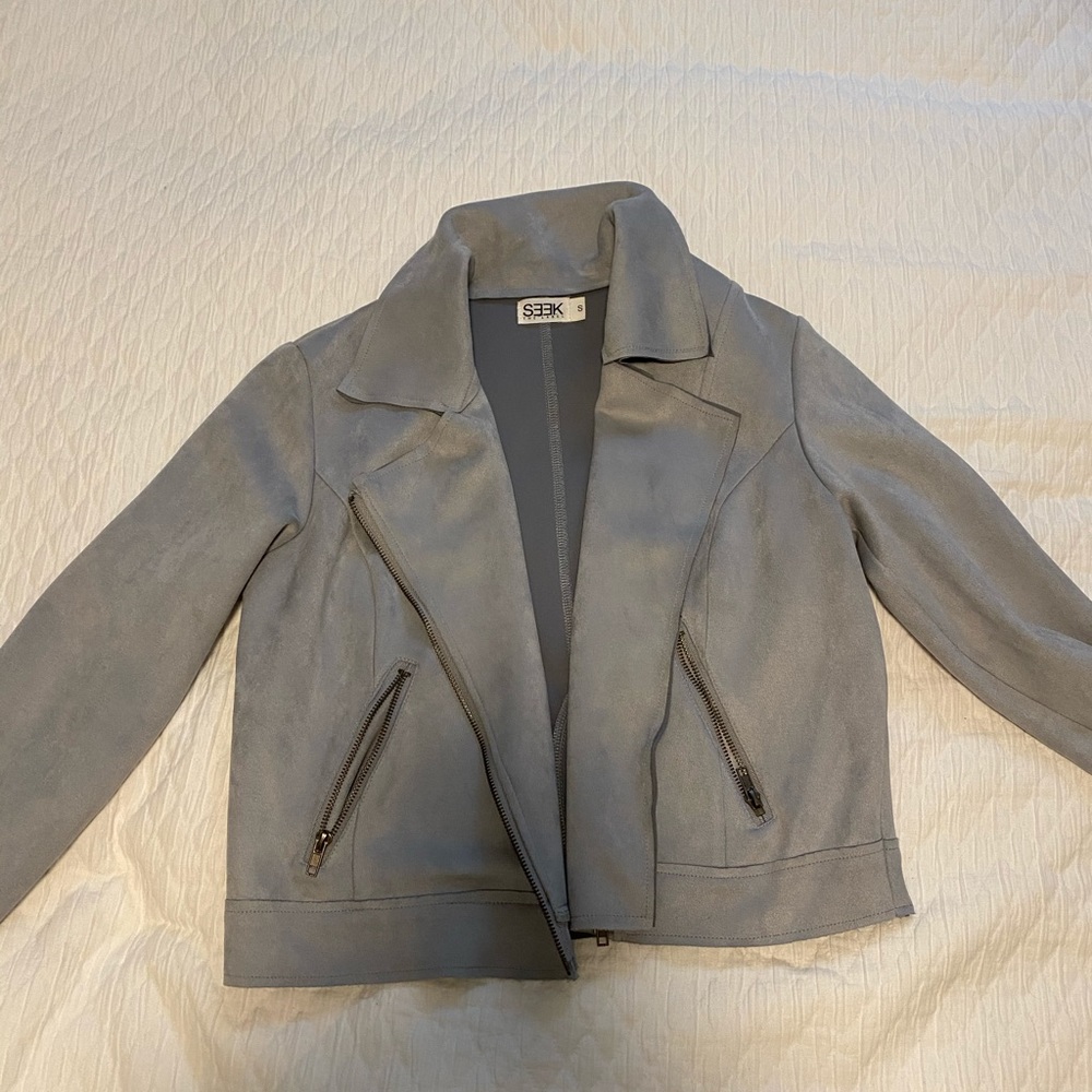 LF grey/blue suede jacket